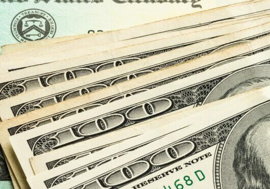 Treasury tax check with cash.