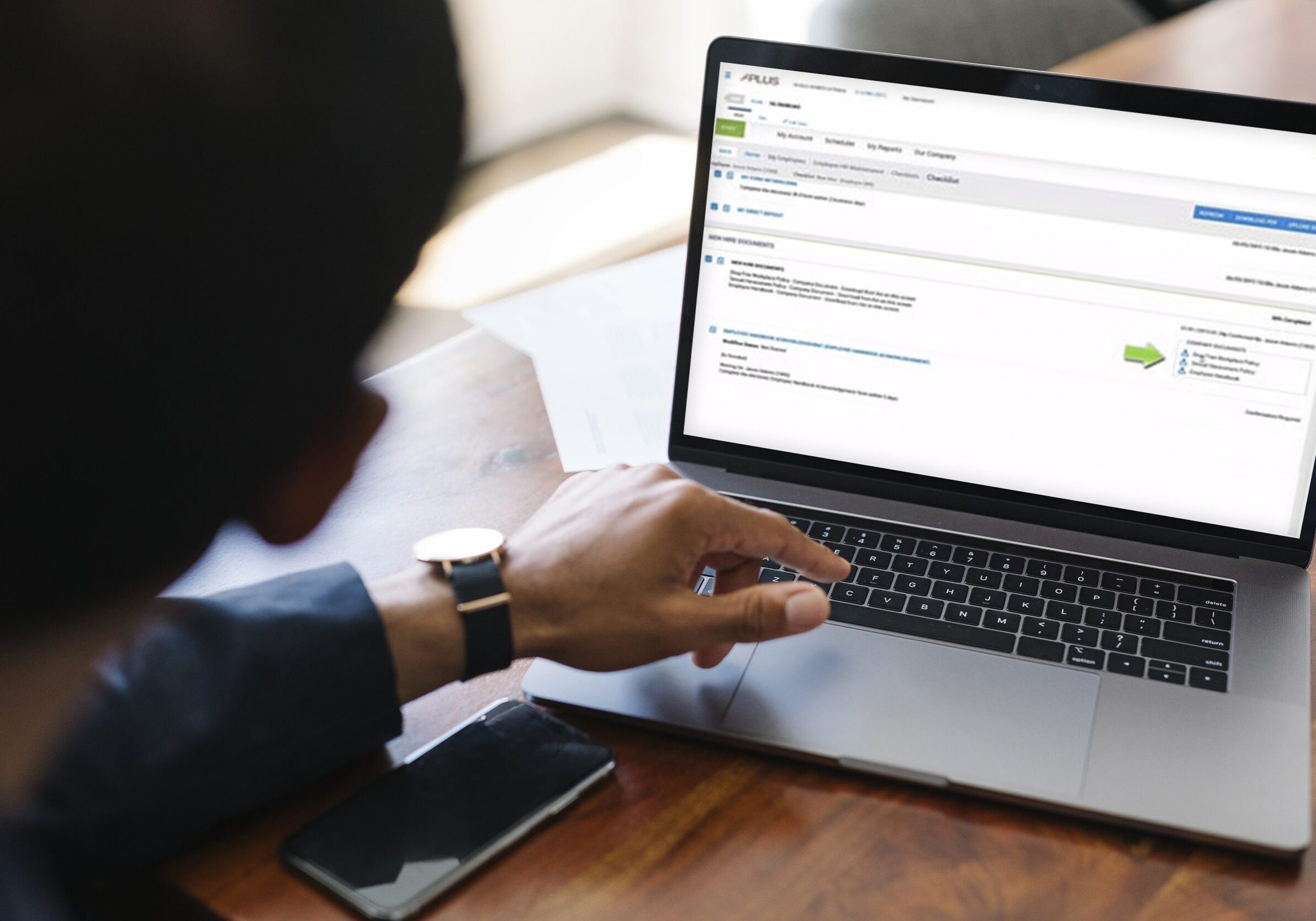 Businessman using a laptop mockup